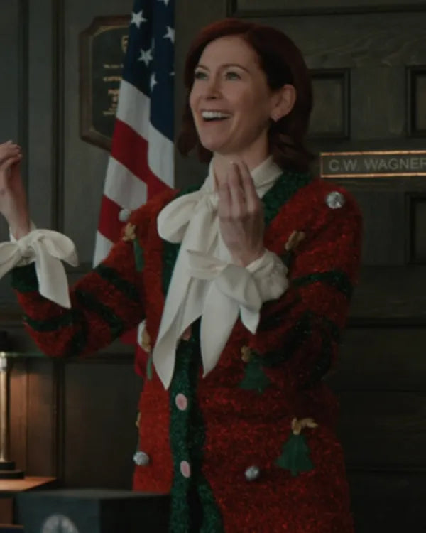 Elsbeth S03 Carrie Preston Christmas Holiday Cardigan WorthVee