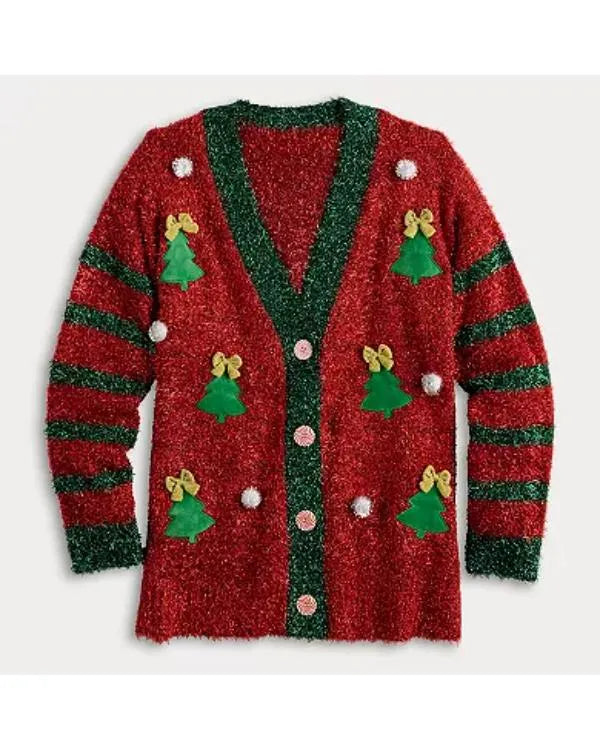 Elsbeth S03 Carrie Preston Christmas Holiday Cardigan WorthVee