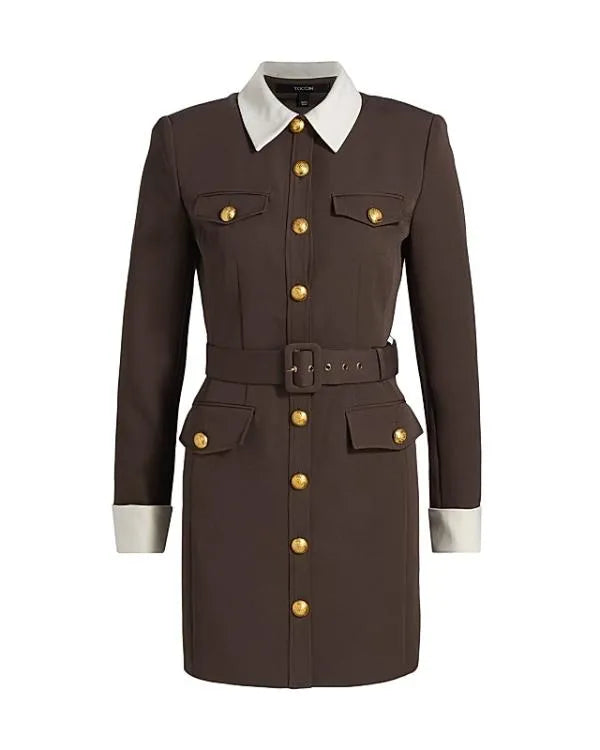 Elsbeth S03 Sarah Steele Brown Belted Mini Shirtdress WorthVee
