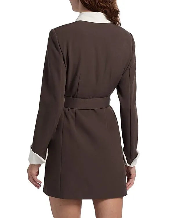 Elsbeth S03 Sarah Steele Brown Belted Mini Shirtdress WorthVee