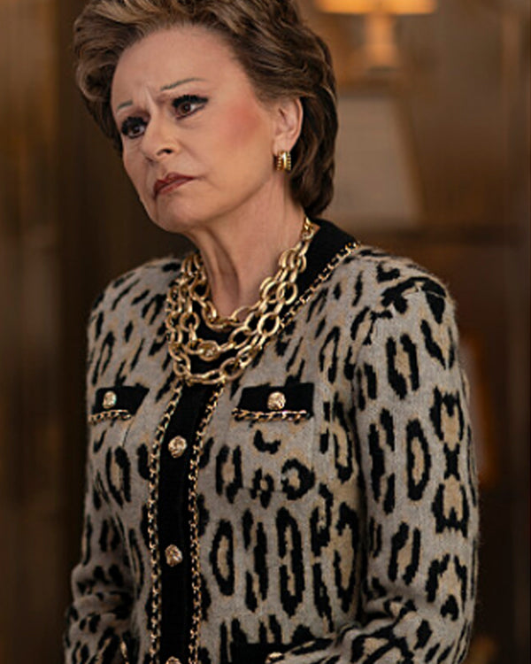 Elsbeth S03 Tracey Ullman Leopard Print Cardigan WorthVee