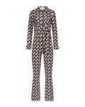 Emily In Paris S05 Lily Collins Brown Chain Print Jumpsuit WorthVee