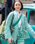 Emily In Paris S05 Lily Collins Green Striped Jacket