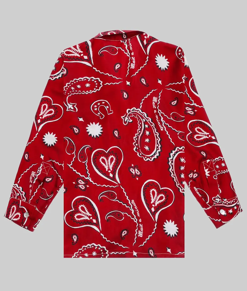 Emily In Paris S05 Lily Collins Red Paisley Shirt WorthVee