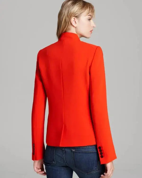 Emily In Paris S05 Lily Collins Two-Tone Red Blazer WorthVee