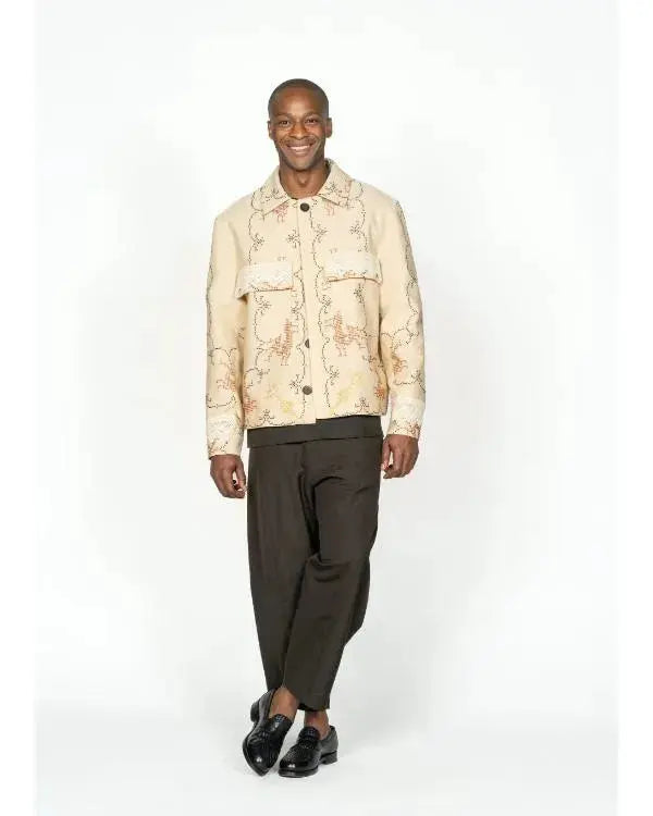 Emily In Paris S05 Samuel Arnold Beige Embroidered Jacket WorthVee