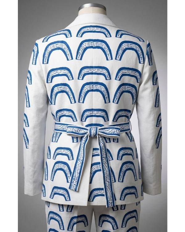 Emily In Paris S06 Samuel Arnold Blue Ancient Print Suit WorthVee
