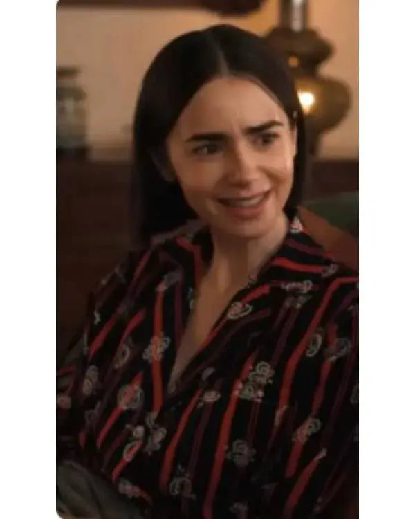 Emily in Paris S05 Emily Cooper Paisley Stripe Top WorthVee