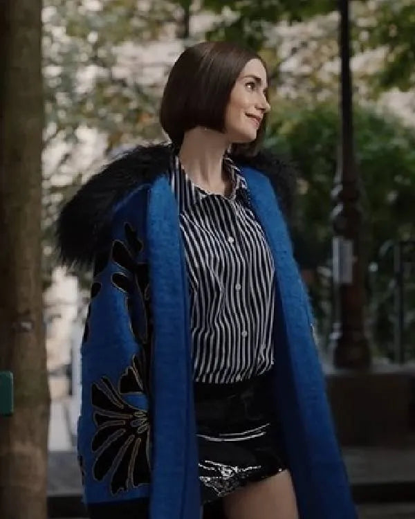 Emily in Paris S05 Lily Collins Blue Coat