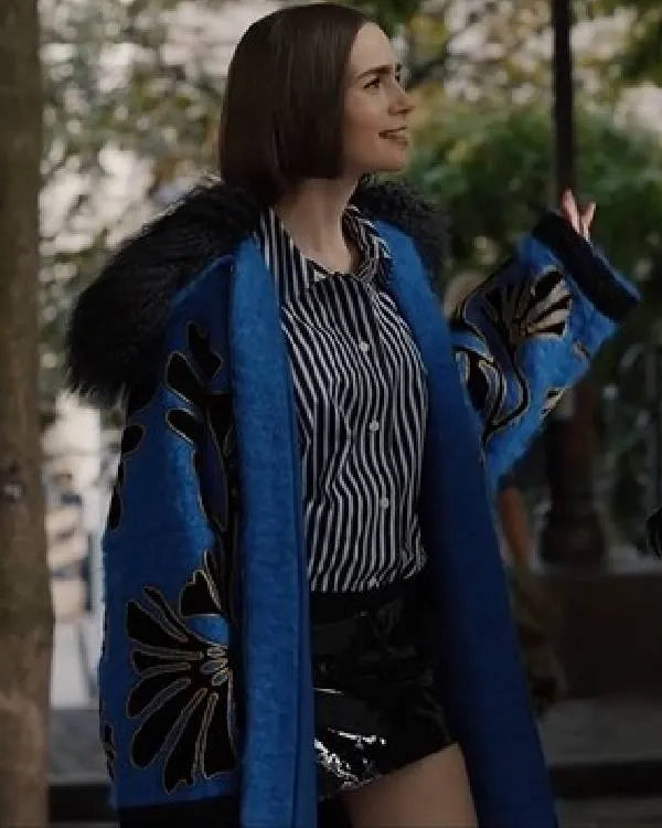Emily in Paris S05 Lily Collins Blue Coat