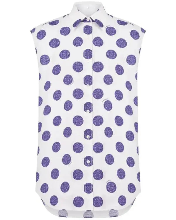 Emily in Paris S05 Lily Collins White Polka Dot Print Top WorthVee