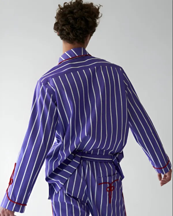 Emily in Paris S4 Emily Cooper Purple Striped Shirt