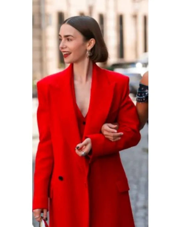 Emily in Paris Season 5 Lily Collins Red Coat