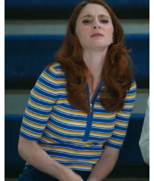 English Teacher S02 Stephanie Koenig Striped Zip Sweater