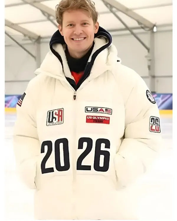 Evan Bates Winter Olympics 2026 Team USA Flagbearer Jacket