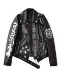 Eye Dare You Black Leather Jacket