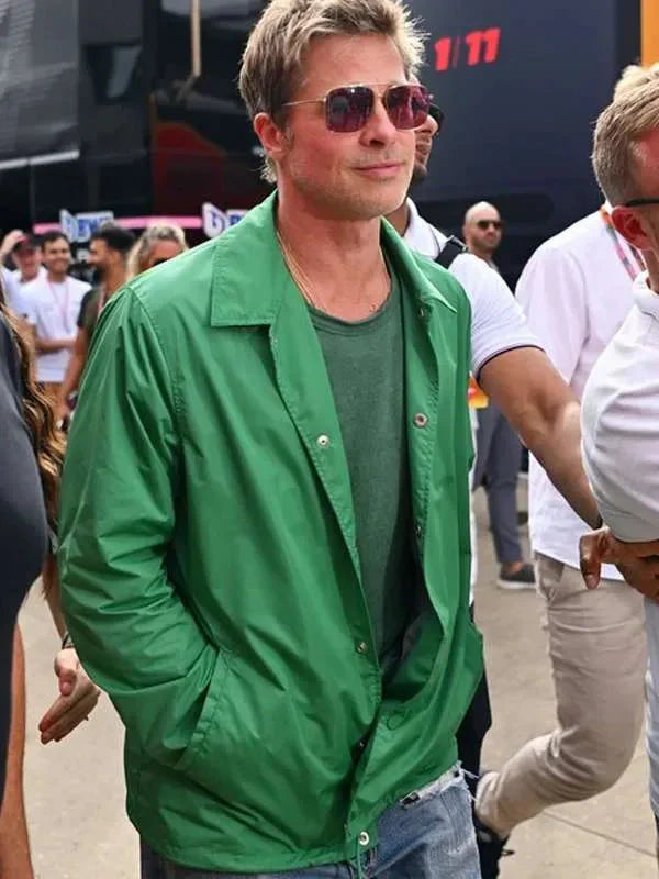 F1 Brad Pitt Green Jacket Clanton Jacket
