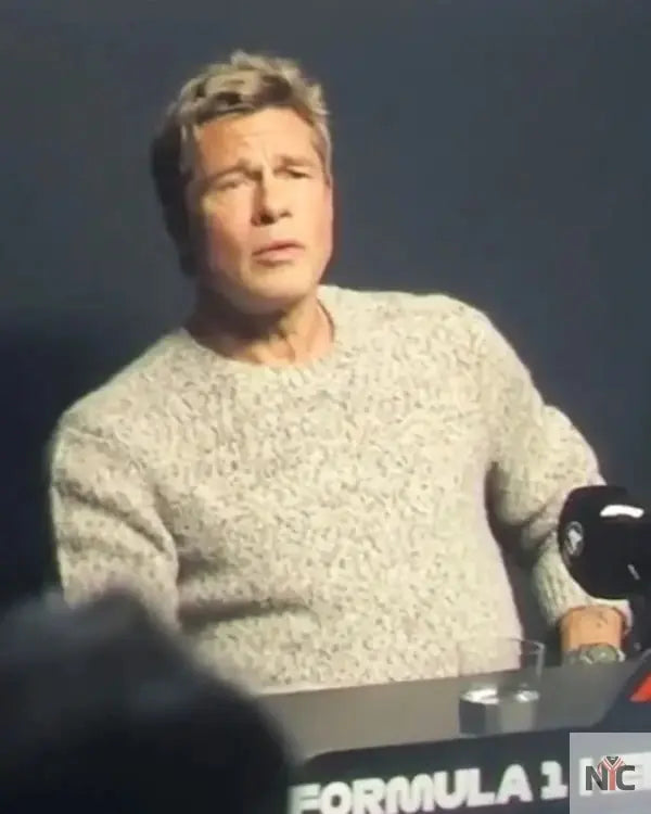 F1 The Movie Brad Pitt Knitted Sweatshirt Clanton Jacket