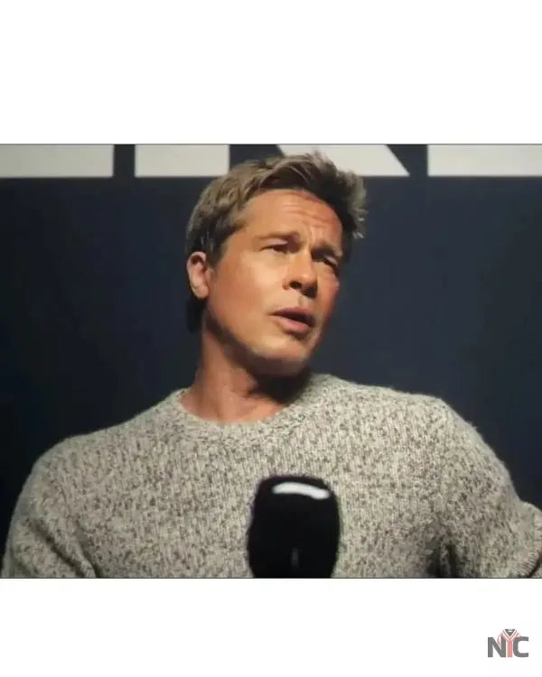 F1 The Movie Brad Pitt Knitted Sweatshirt Clanton Jacket