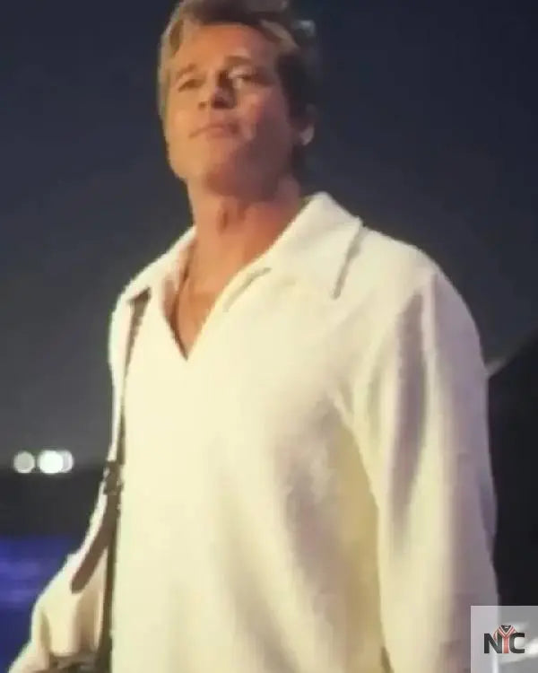 F1 The Movie Brad Pitt White Sweatshirt Clanton Jacket