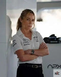 F1 The Movie Kerry Condon White Polo Shirt Clanton Jacket
