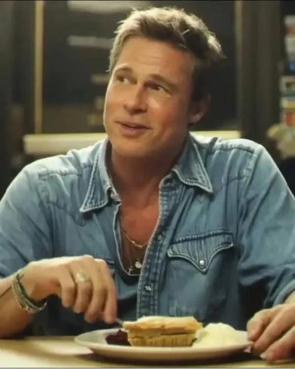 F1 The Movie Brad Pitt Western Denim Shirtv