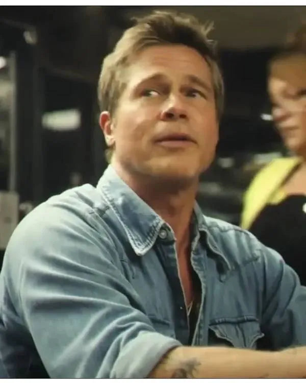 F1 The Movie Brad Pitt Western Denim Shirtv