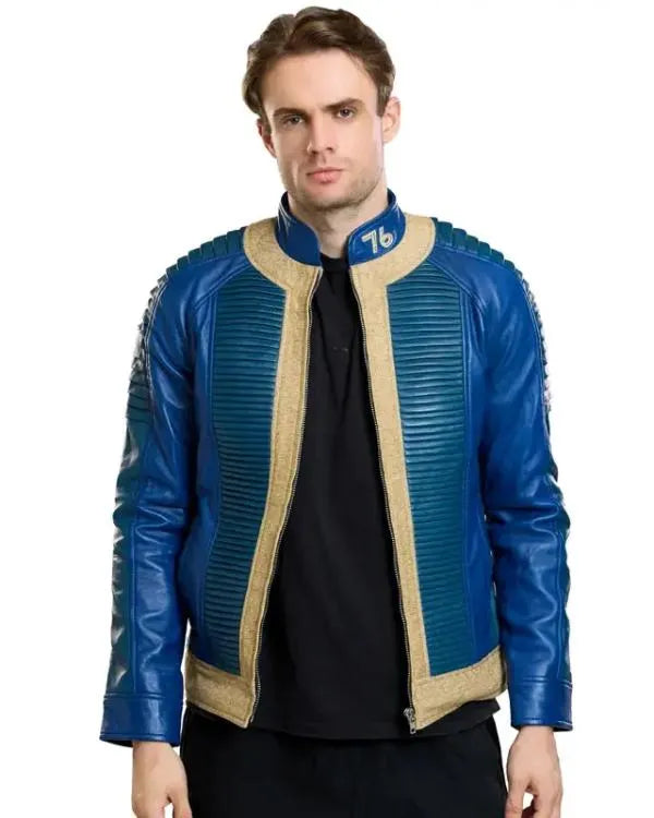 Fallout Vault Dweller Blue Leather Jacket