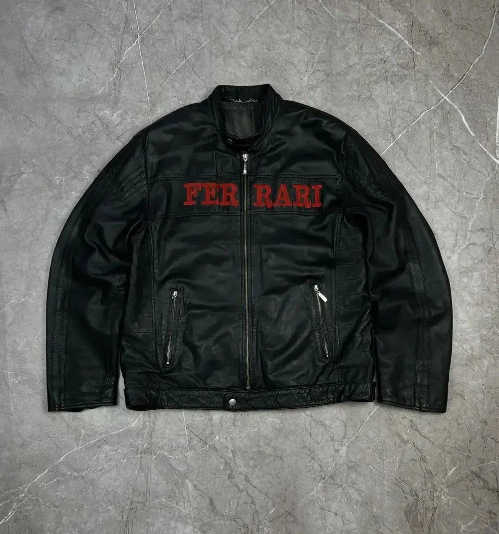 Ferrari 90s Vintage Racing Leather Jacket Clanton Jacket