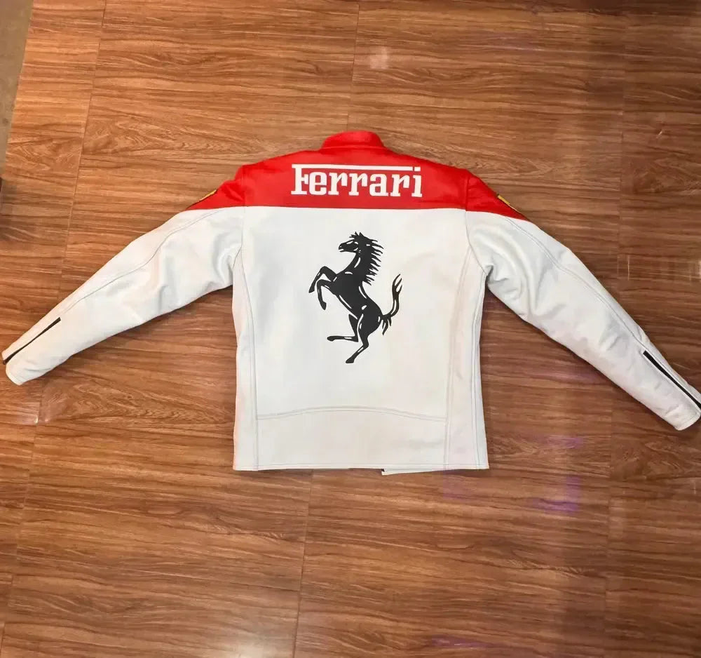 Ferrari Red & White Vintage Jacket Clanton Jacket