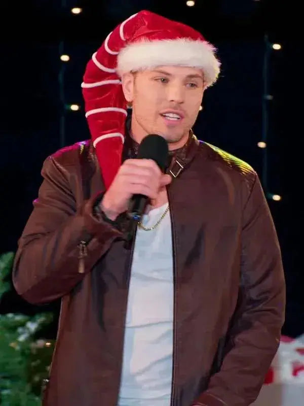 Finding Mr. Christmas Craig Geoghan Brown Leather Jacket WorthVee