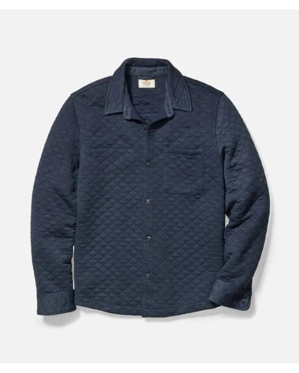 Finding Mr Christmas S02 Jonathan Bennett Blue Quilted Shacket