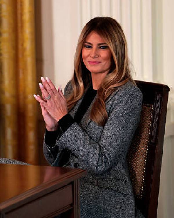 First Lady Melania Trump Grey Blazer