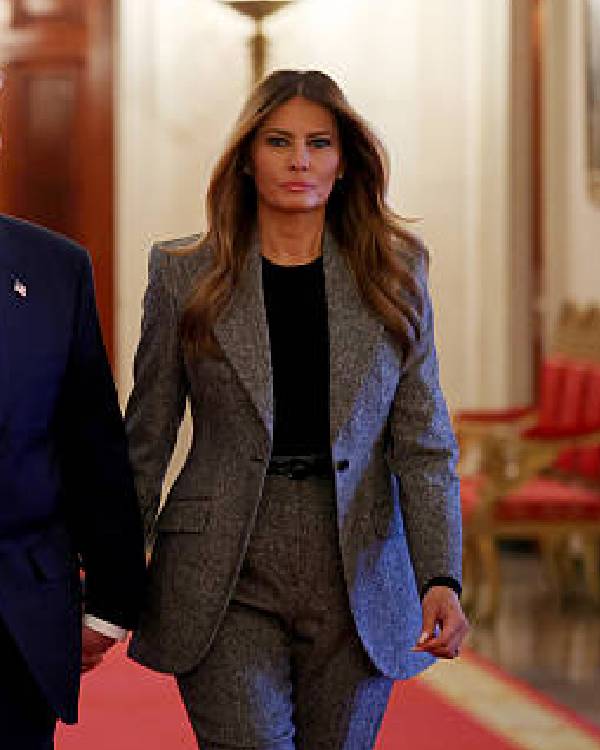First Lady Melania Trump Grey Blazer
