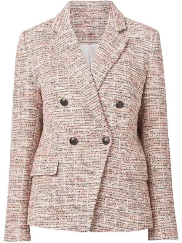 Fisk S03 Julia Zemiro Pink & Grey Boucle Blazer Shopotiny
