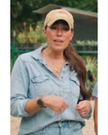 Fixer Upper Colorado Mountain House S01 Joanna Gaines Blue Denim Shirt