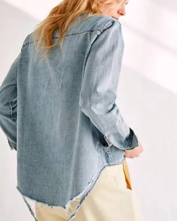 Fixer Upper Colorado Mountain House S01 Joanna Gaines Blue Denim Shirt
