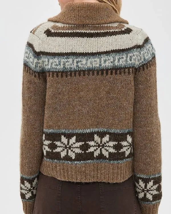 Fixer Upper Colorado Mountain House S01 Joanna Gaines Brown Fairisle Cardigan