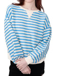 Fixer to Fabulous S07 Jenny Marrs Blue & White Stiped Sweatshirt WorthVee