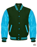 Forest Green And Blue Varsity Jacket Clanton Jacket