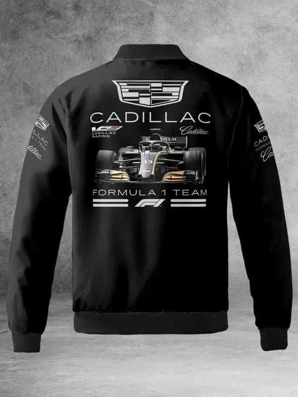 Formula 1 Team Cadillac Black Bomber Racing Jacket WorthVee