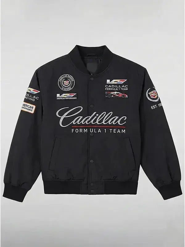 Formula 1 Team Cadillac Black Varsity Racing Jacket WorthVee