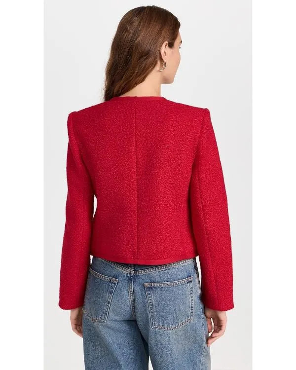 Fox And Friends 2026 Ainsley Earhardt Red Tweed Jacket