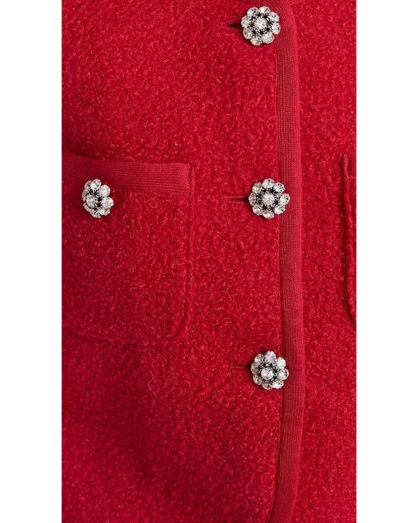 Fox And Friends 2026 Ainsley Earhardt Red Tweed Jacket