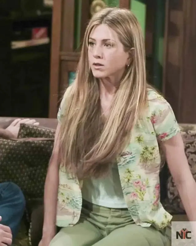 Friends S06 Rachel Green Hawaiian Print Shirt Clanton Jacket