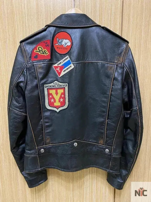 G Eazy Saint Laurent Paris Vintage Calf Leather Jacket Clanton Jacket