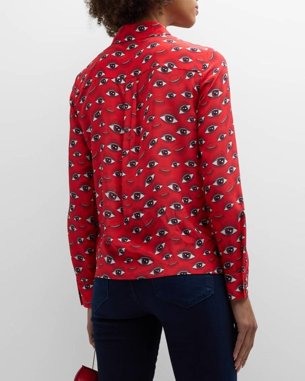 Shrinking S02 Jessica Williams Red Eye Print Top