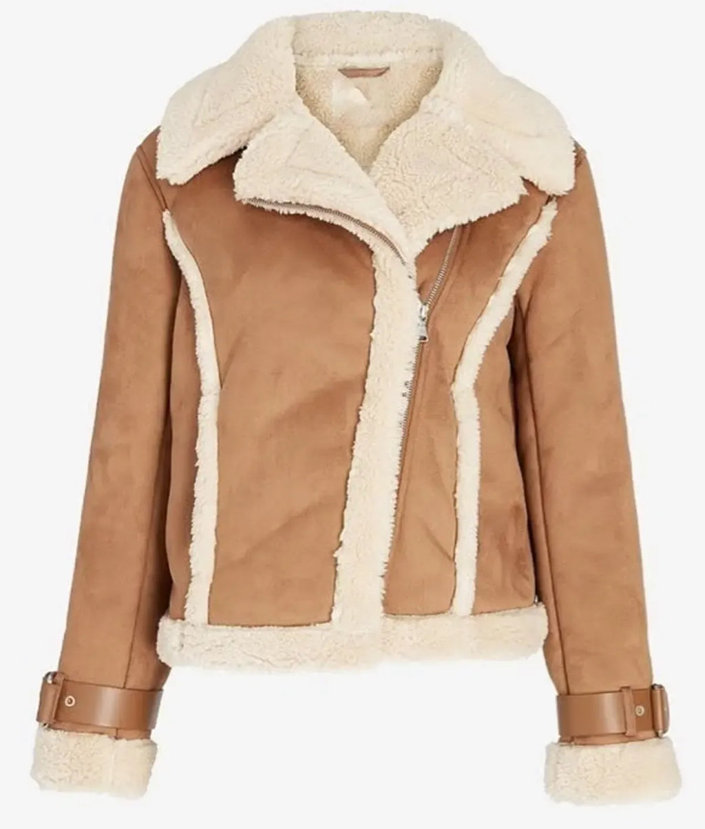 General Hospital 2025 Jacinda Bracken Suede Shearling Jacket