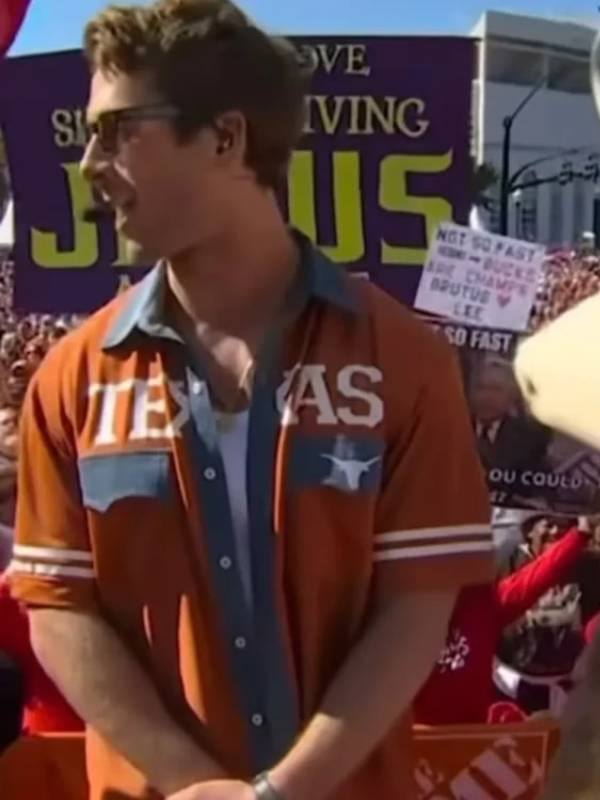 Glen Powell Kristin Juszczyk Texas Longhorns Shirt WorthVee