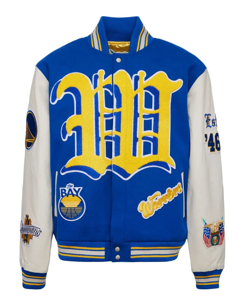 Golden State Warriors 7Th Championship Wool & Leather Jacket